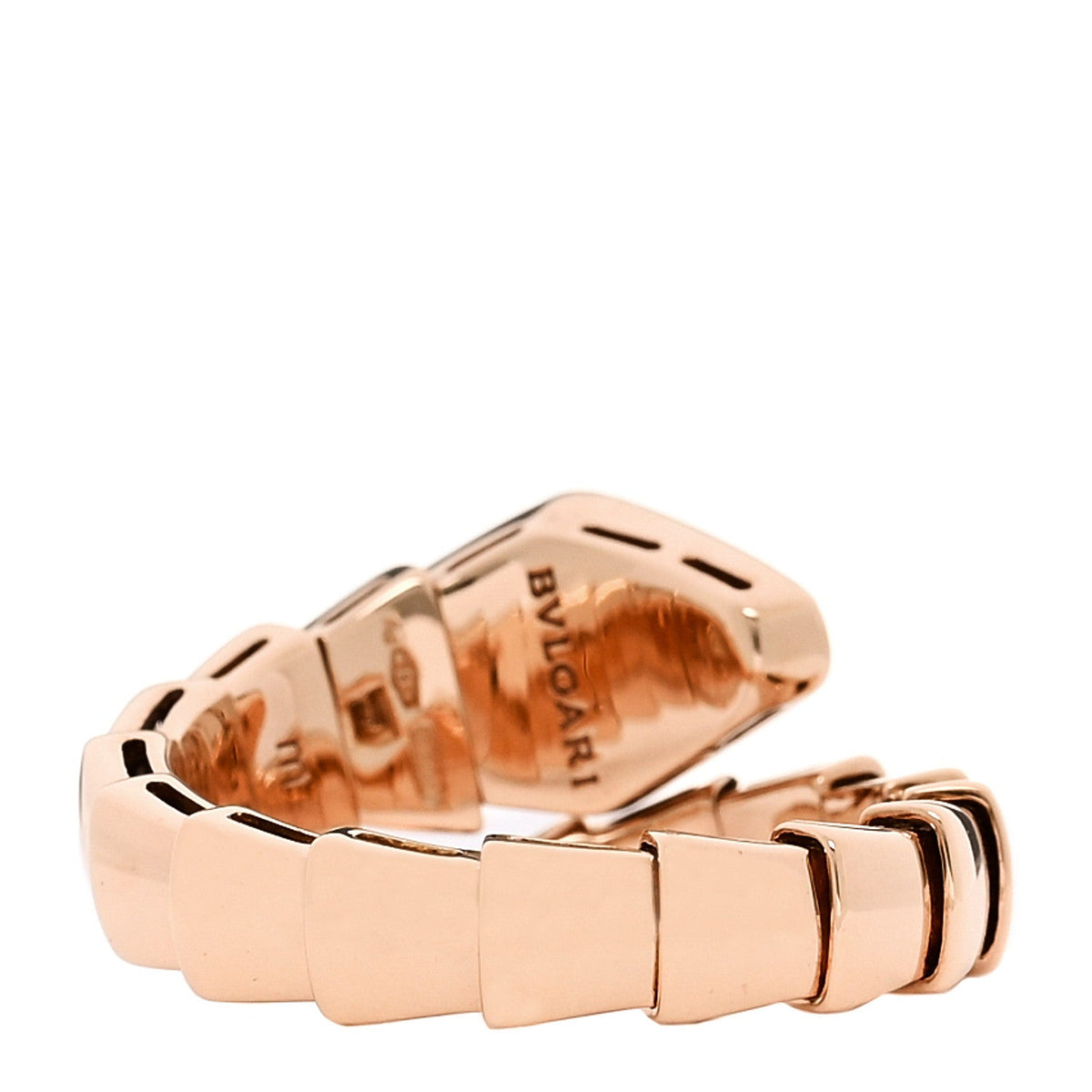 18K Rose Gold Diamond Serpenti Viper Ring M