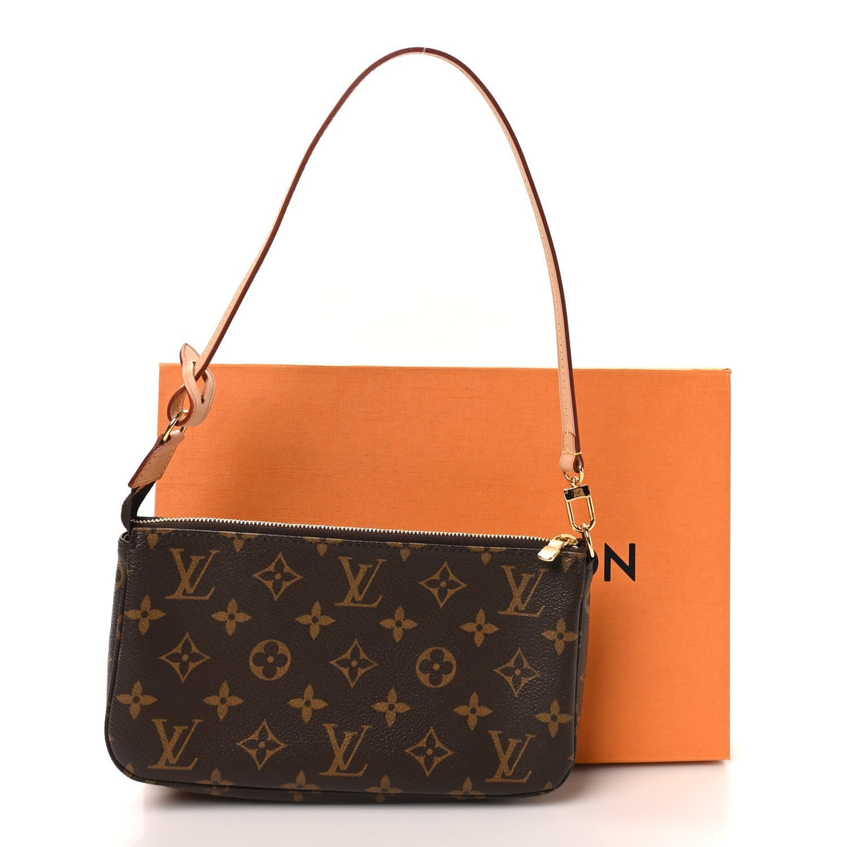 Louis Vuitton Monogram Coated Canvas Pochette Accessories NM Brown