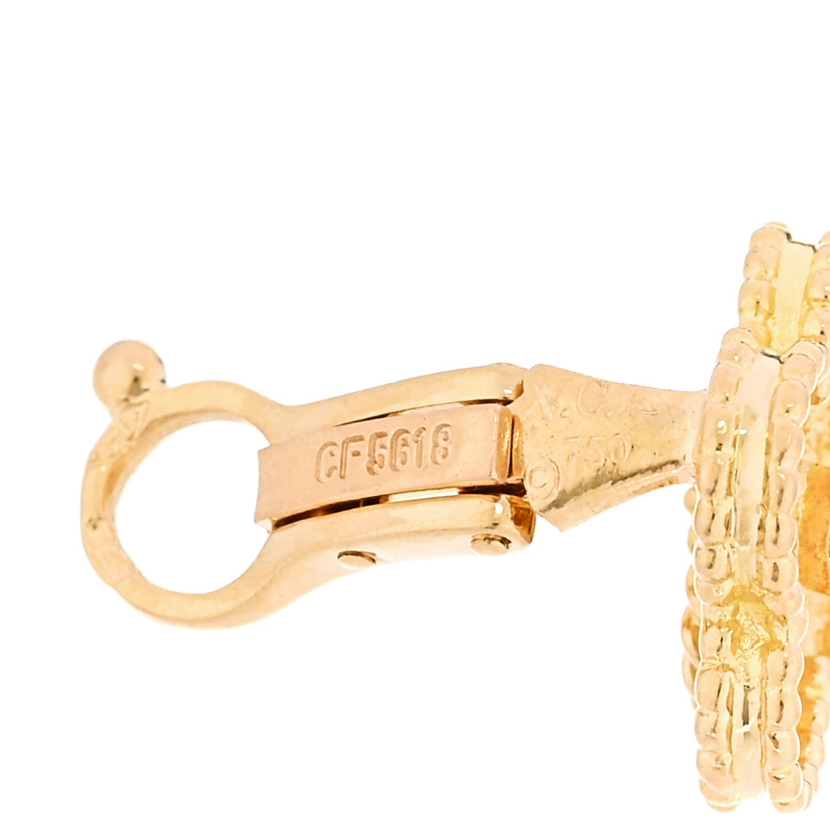 Van Cleef & Arpels 18K Yellow Gold Vintage Alhambra Clip On Earrings