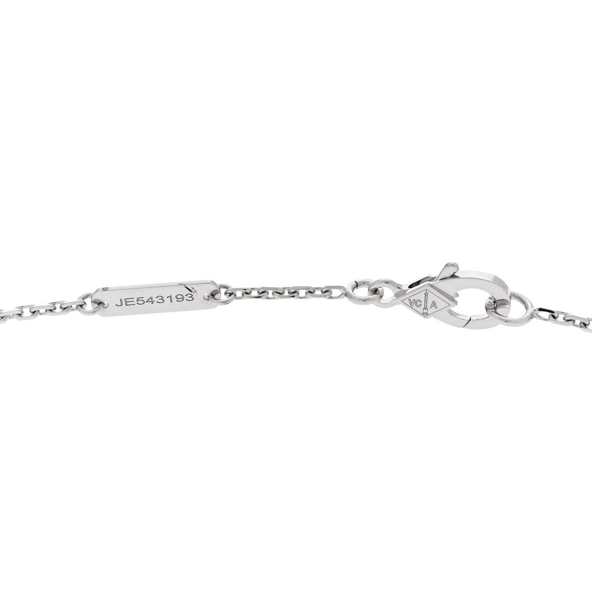 18k White Gold Chalcedony Vintage Alhambra Pendant Necklace