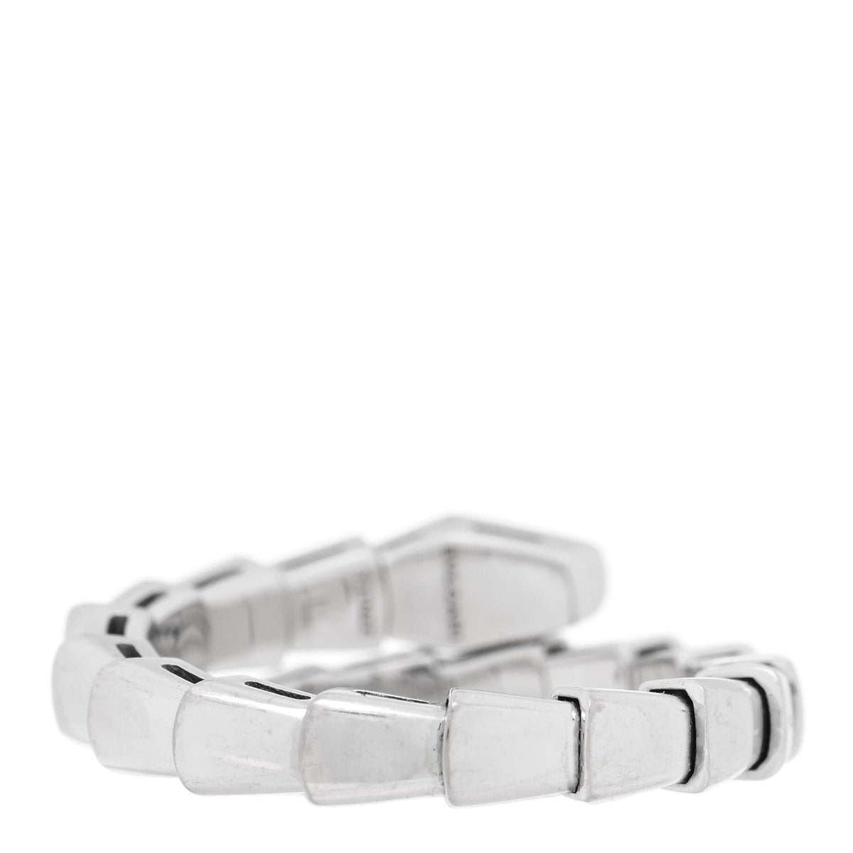 18K White Gold Diamond Serpenti Viper Pave Ring L