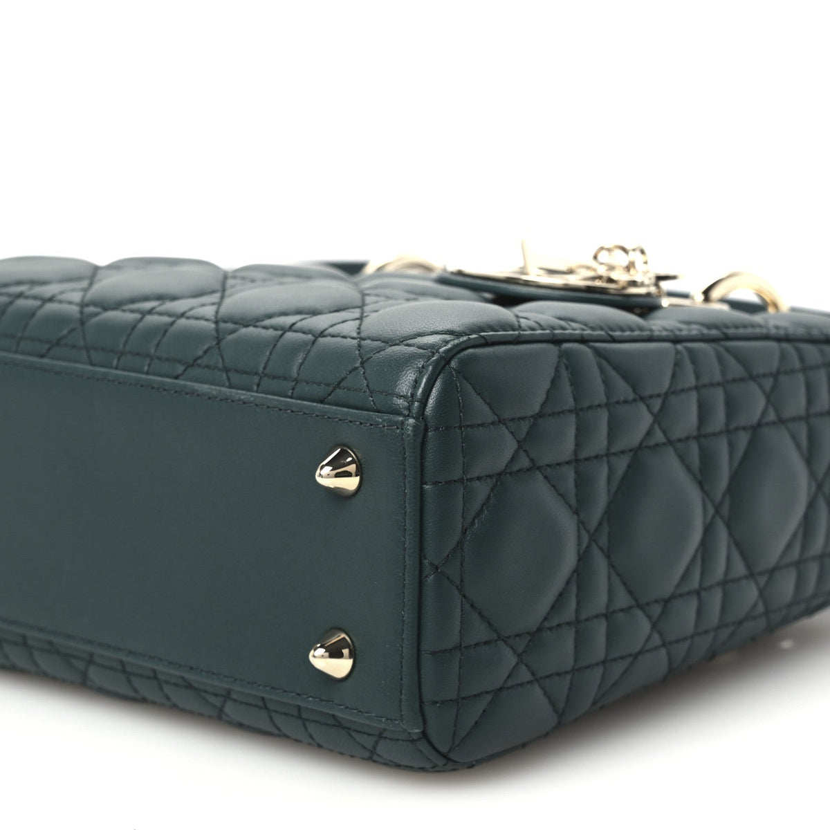 Christian Dior Lambskin Cannage Small My ABCDior Lady Dior Dark Green