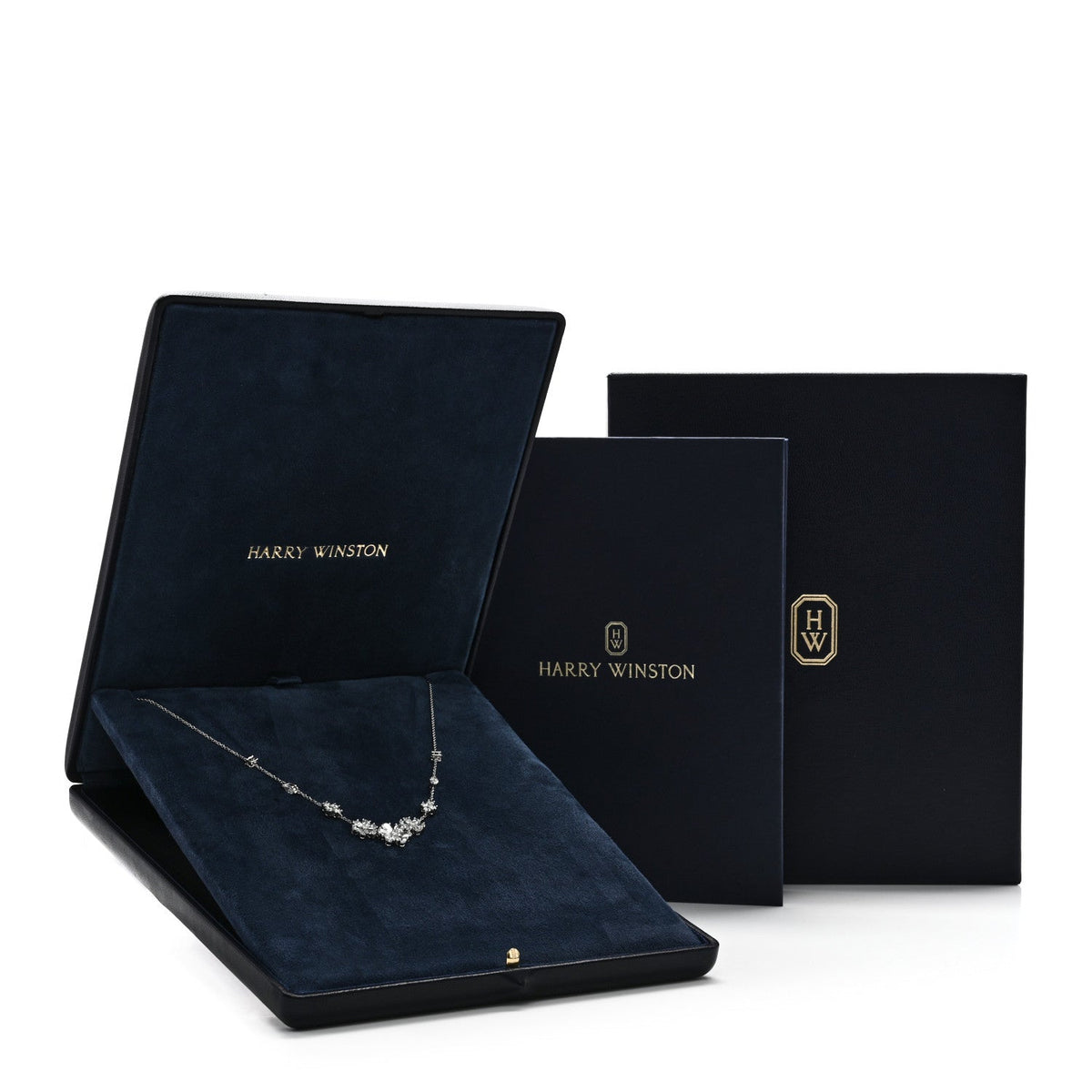 Harry Winston Platinum Diamond Forget-Me-Not Multi Motif Necklace