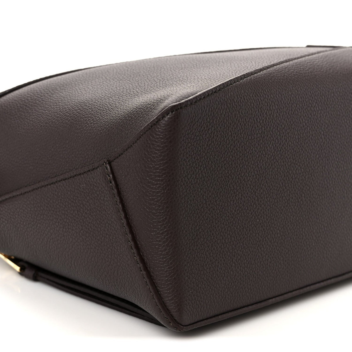 Loewe Soft Grained Calfskin Small Puzzle Edge Bag Dark Chestnut