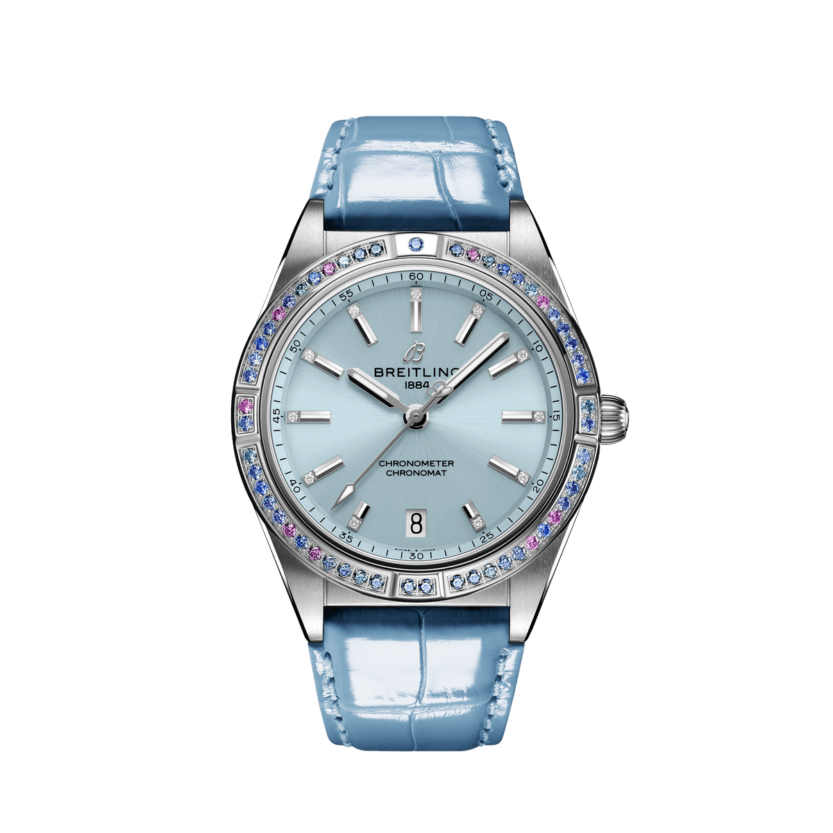 BT Chronomat Automatic 36 South Sea, Stainless Steel, 18k White Gold, Diamonds and Gem, Ref# G10380611C1P1, Unworn 2024