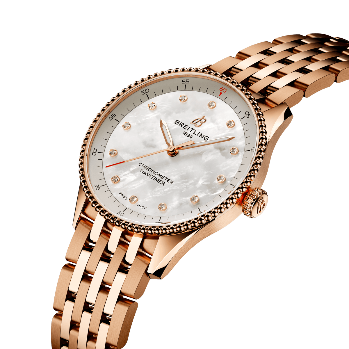 BT Navitimer 32, Small-scale traceable 18k Red Gold, Ref# R77320E61A1R1, Unworn 2024