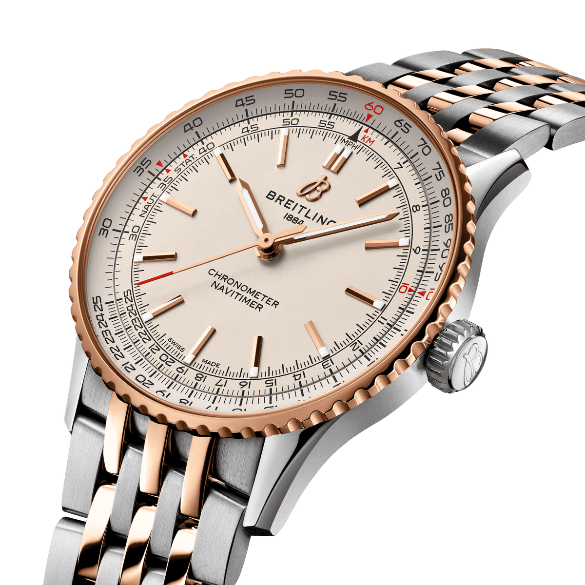 BT Navitimer Automatic 41, Stainless Steel and 18k Red Gold, Ref# U17329F41G1U1, Unworn 2024