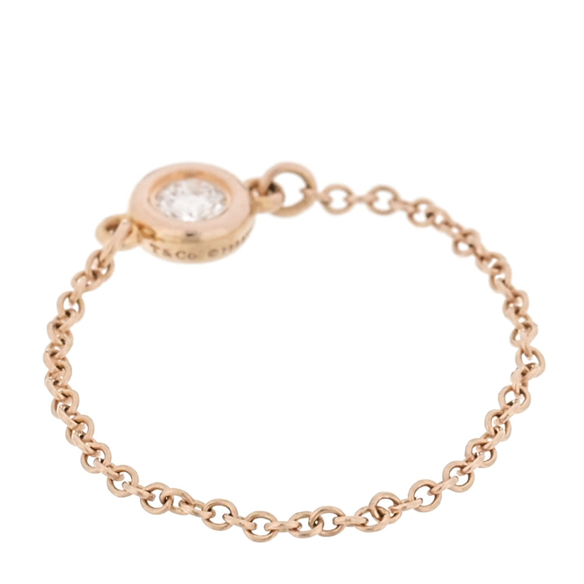 Rose Gold Diamond .07ct Elsa Peretti Diamonds By The Yard Ring 54 7