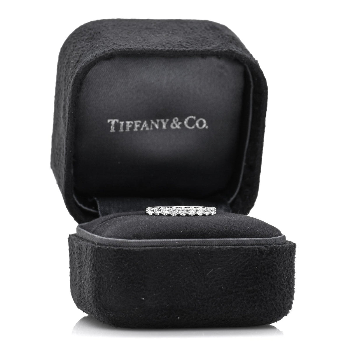 Tiffany Platinum Diamond 0.27ctw 2.2mm Forever Half Circle Band Ring 50 5.5