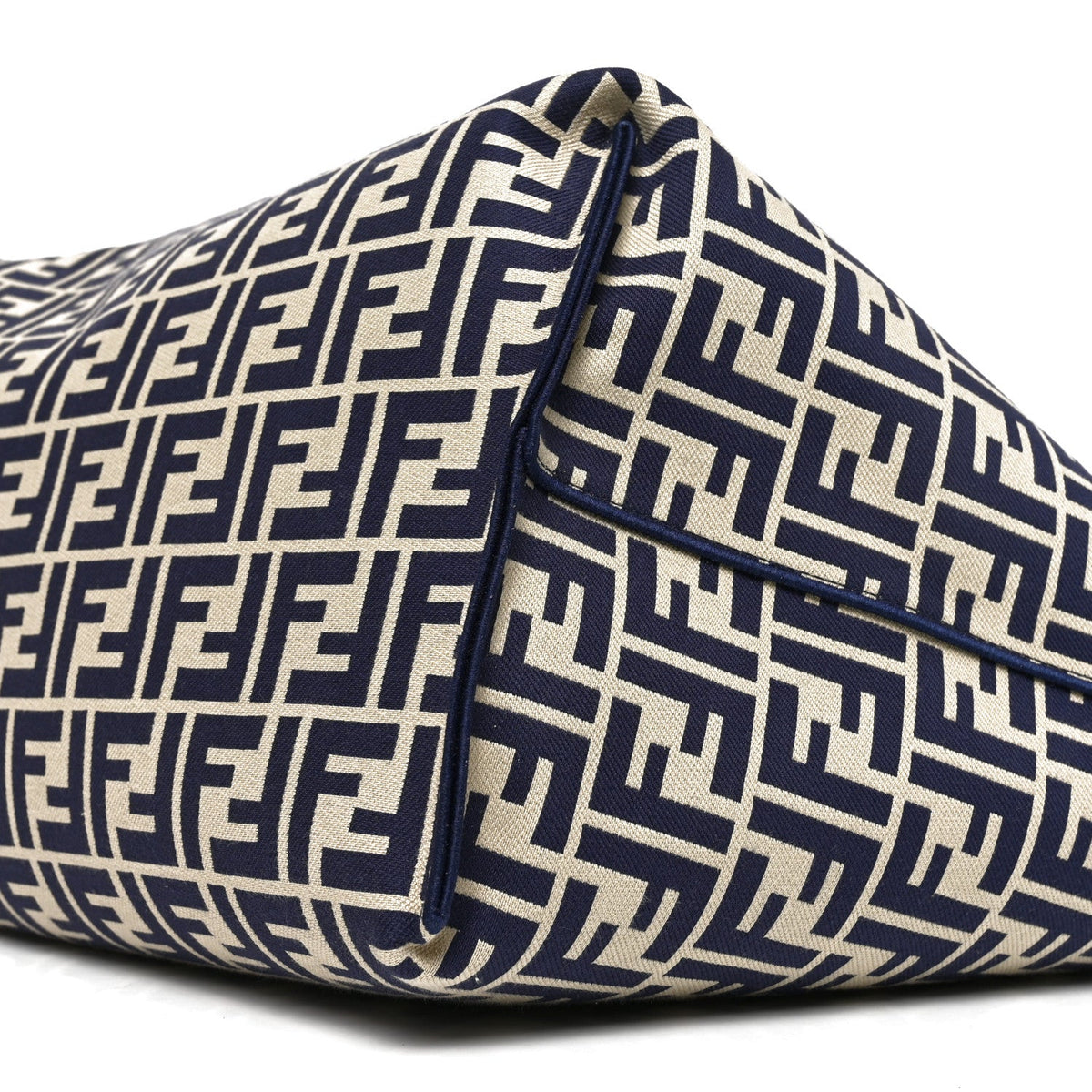 Fendi Pequin Vitello Reversible Large Shopping Tote Midnight Blue
