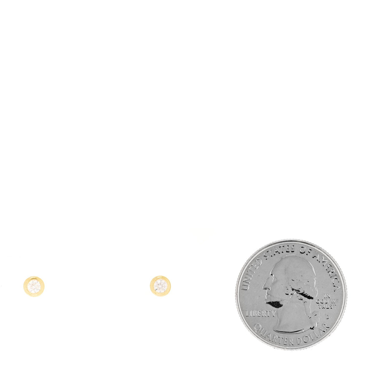 18K Yellow Gold Diamond .20ctw Bezel Stud Earrings