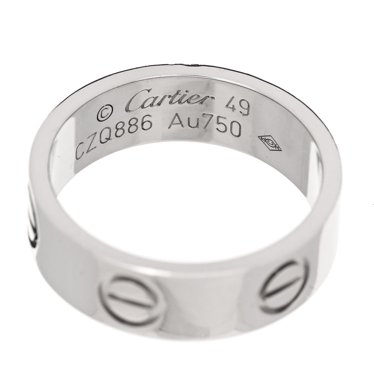 Cartier 18K White Gold 5.5mm LOVE Ring 49 5