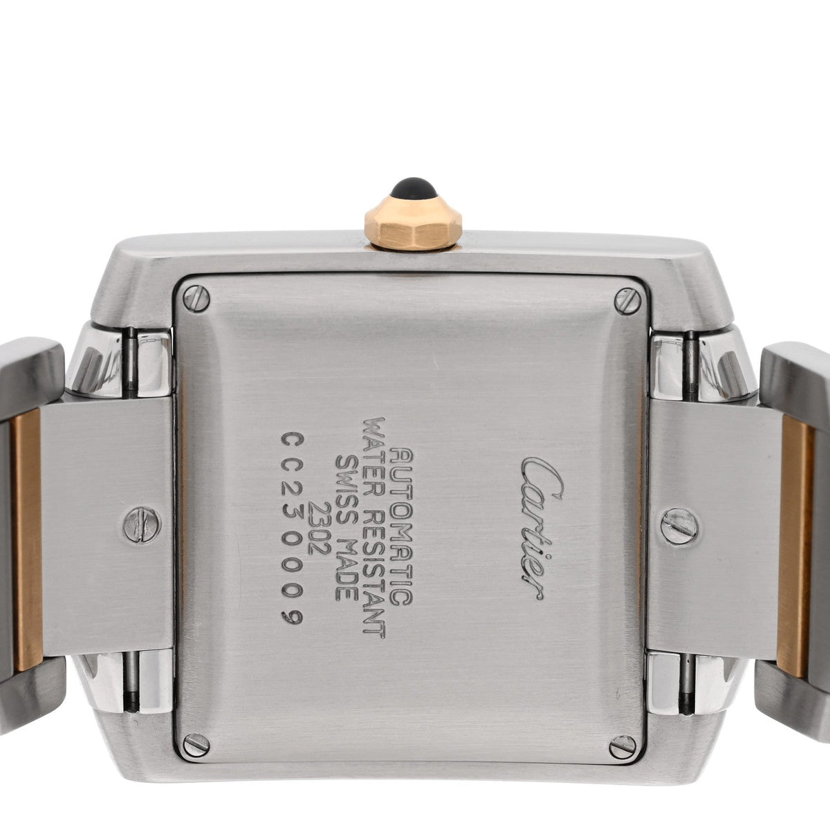 Cartier Stainless Steel 18K Yellow Gold 28mm Tank Francaise Watch