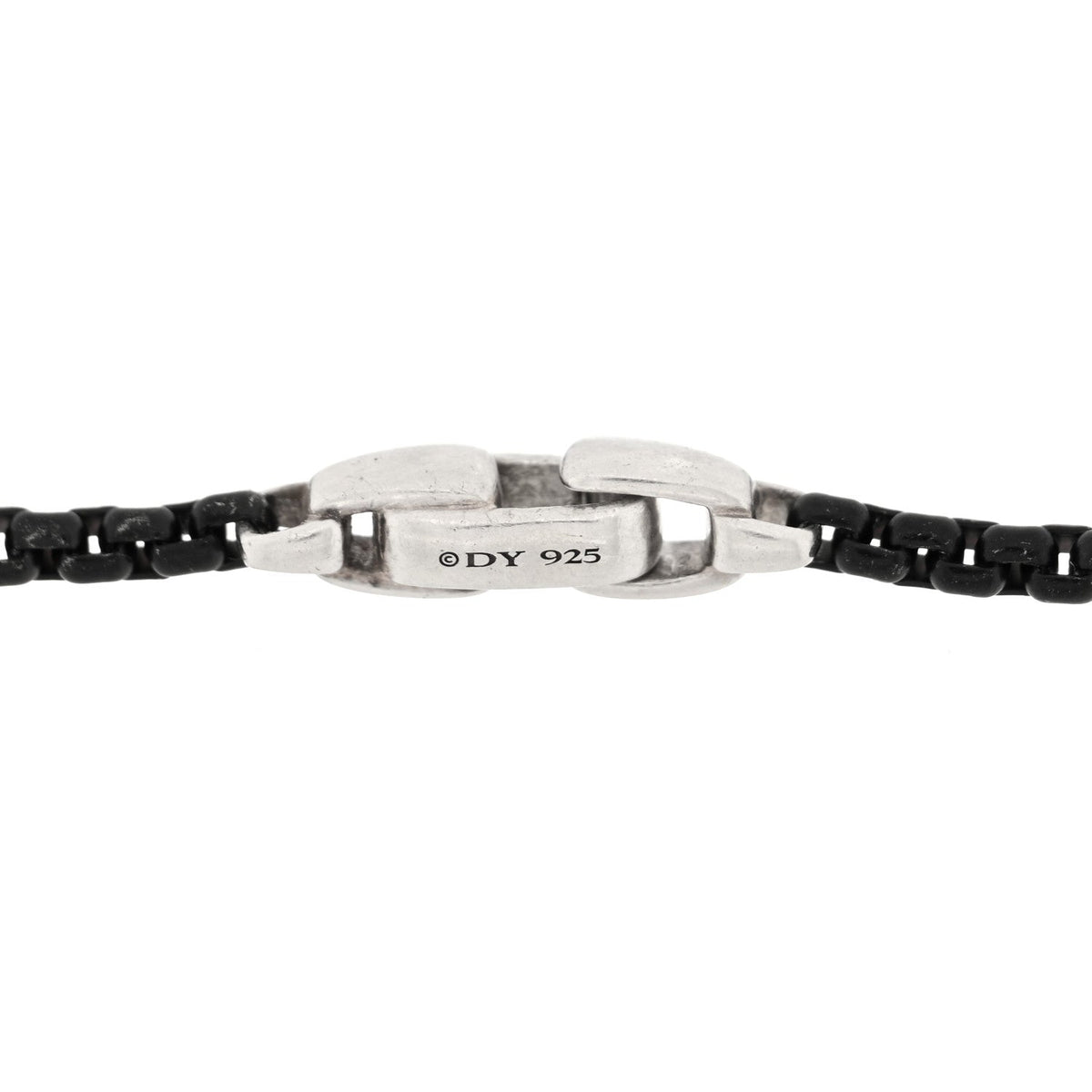 David Yurman Sterling Silver Darkened Stainless Steel 2.7mm Box Chain Bracelet