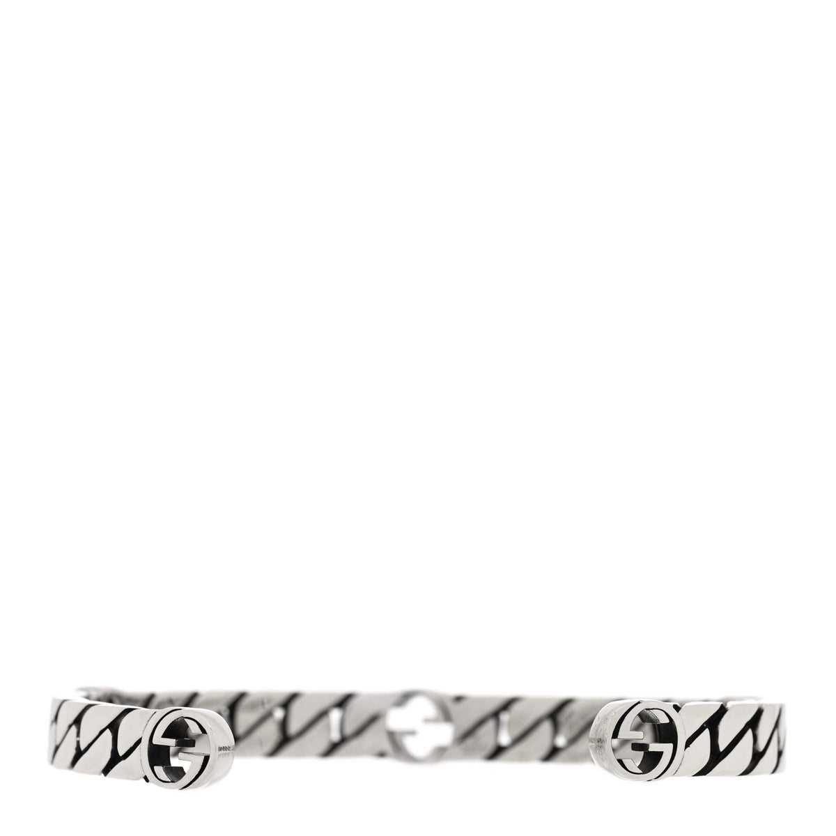 Sterling Silver Interlocking G Cuff Bracelet
