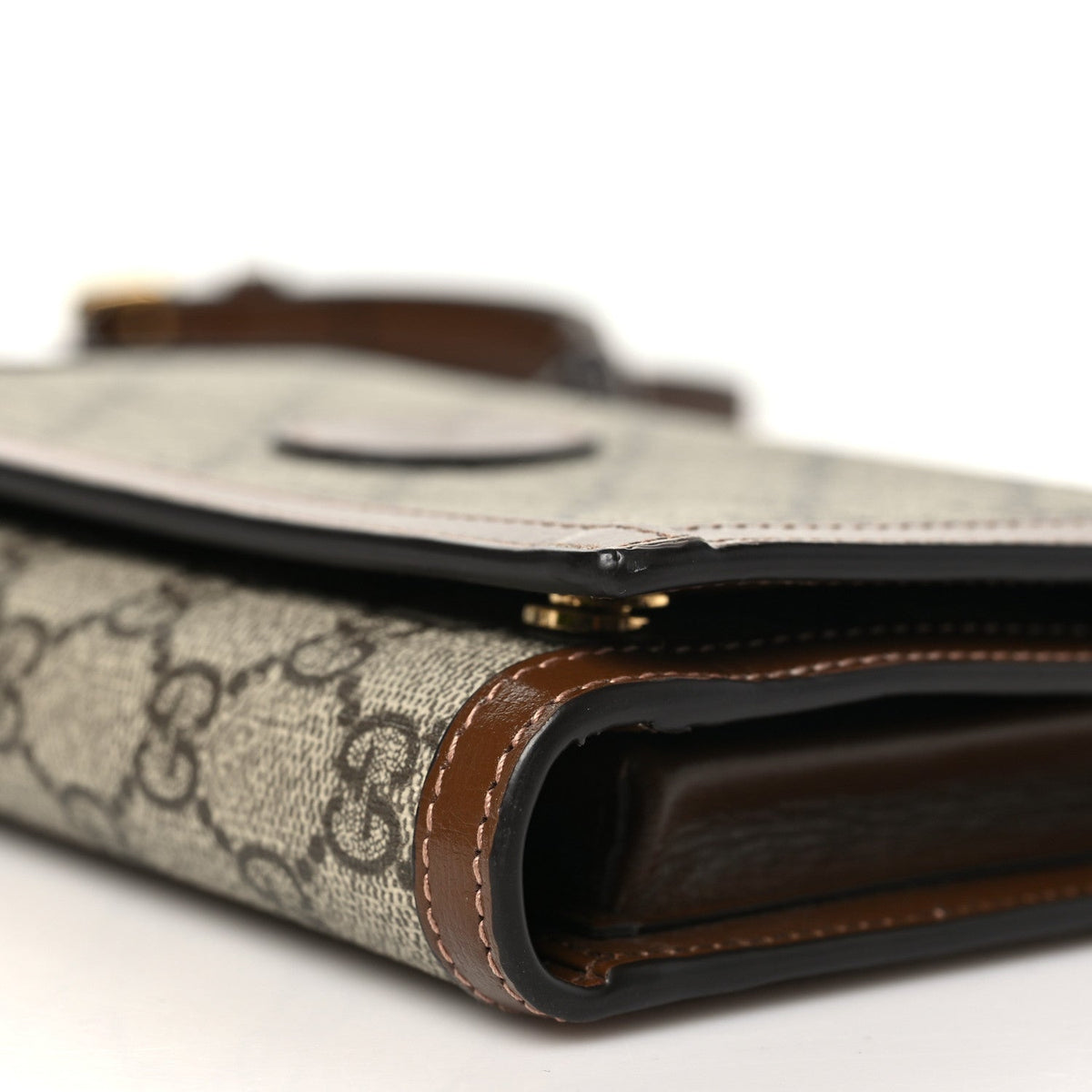 Gucci GG Supreme Calfskin Blondie Wallet on Chain Beige Brown