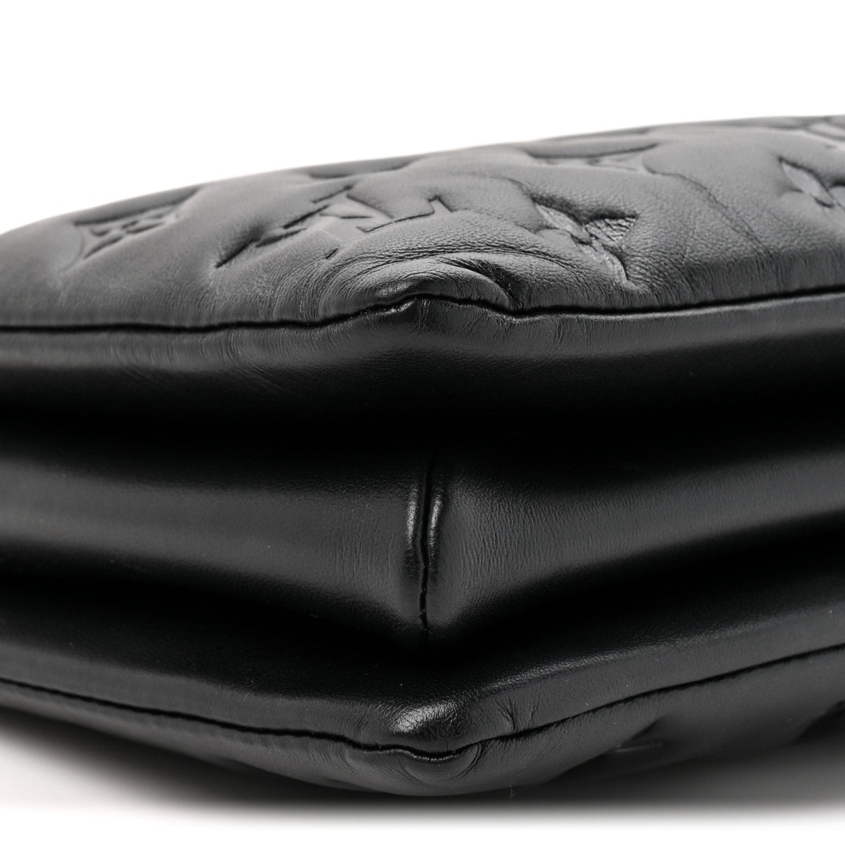 Louis Vuitton Lambskin Embossed Monogram Coussin BB Black 1957609