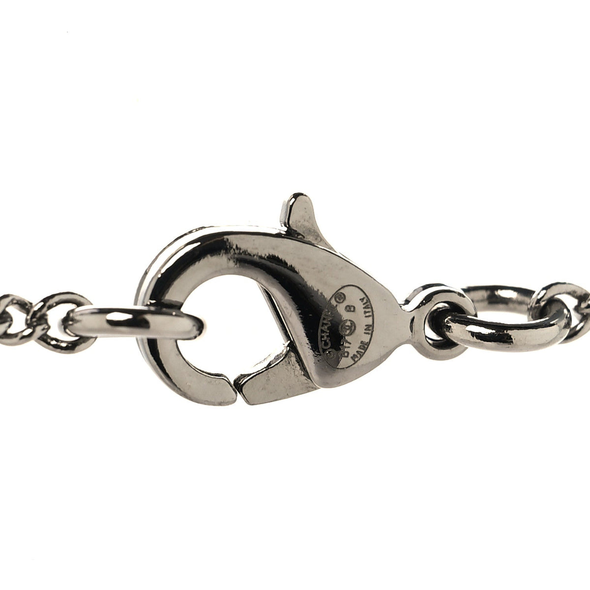Chanel Crystal CC Star Necklace Silver Blue