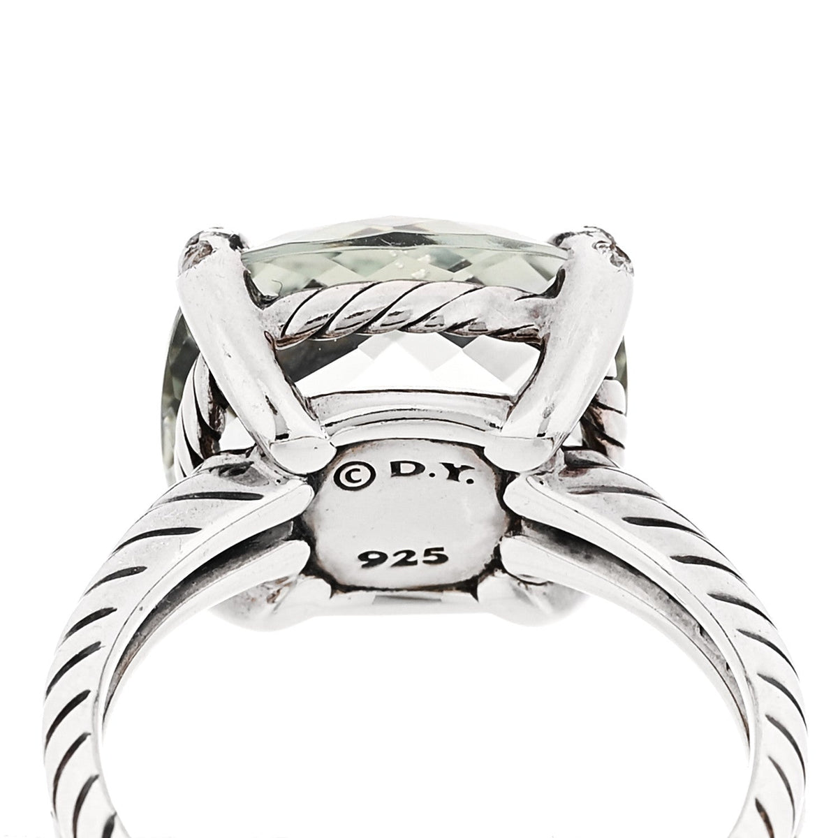 David Yurman Sterling Silver Diamond 14mm Chatelaine Ring 60 9