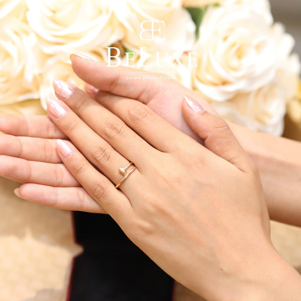 18K Rose Gold Diamond Cartier Juste un Clou Ring