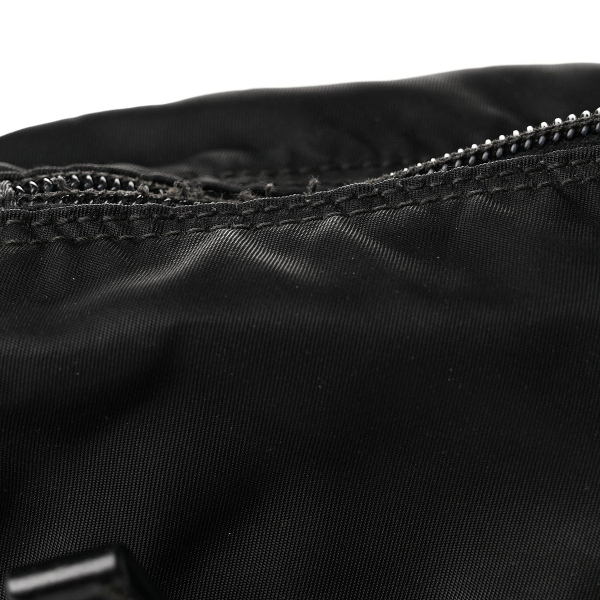 Prada Re-Nylon Vela Saffiano Pocket Double Zip Shoulder Bag Black