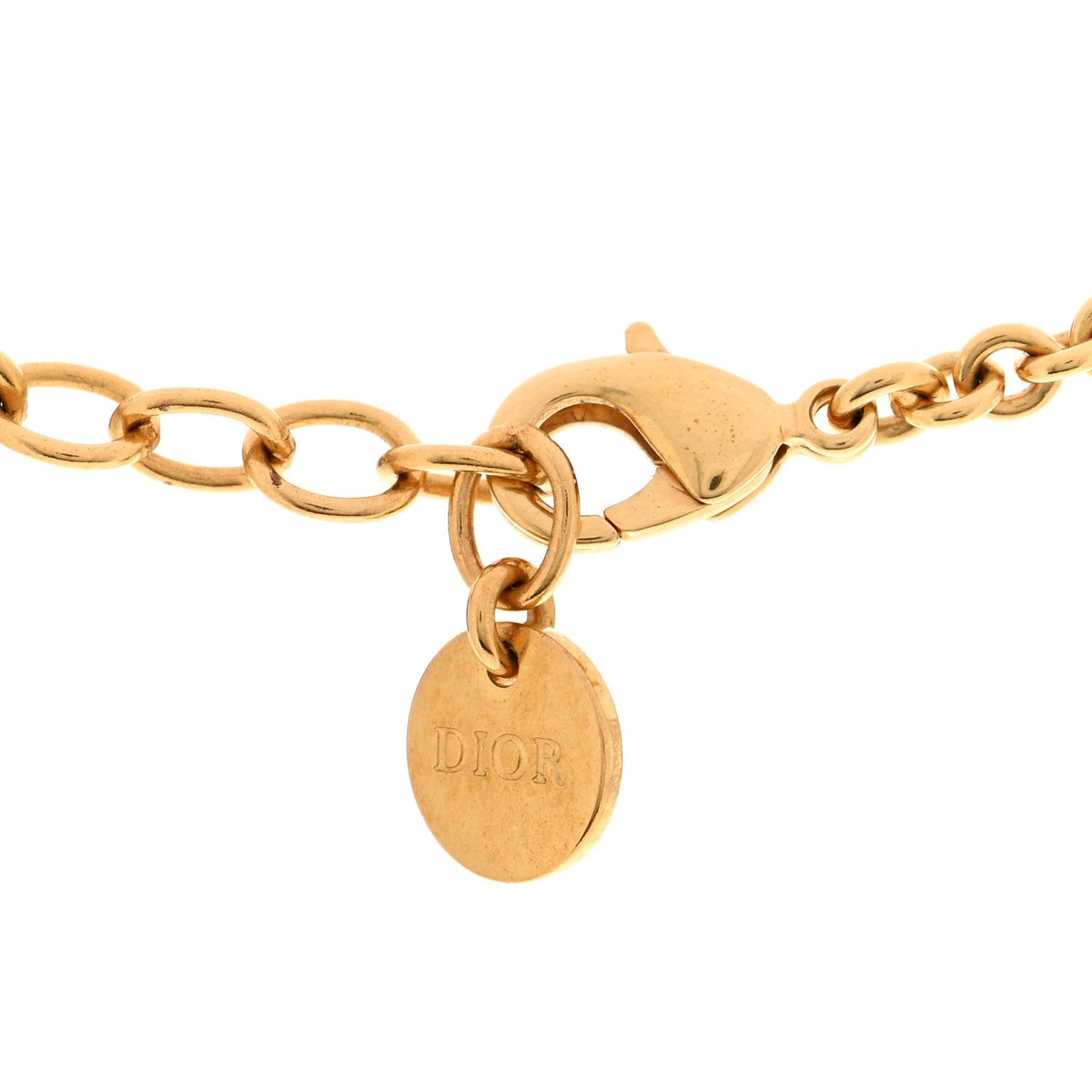 Christian Dior Pearl Crystal CD Star Choker Necklace Gold