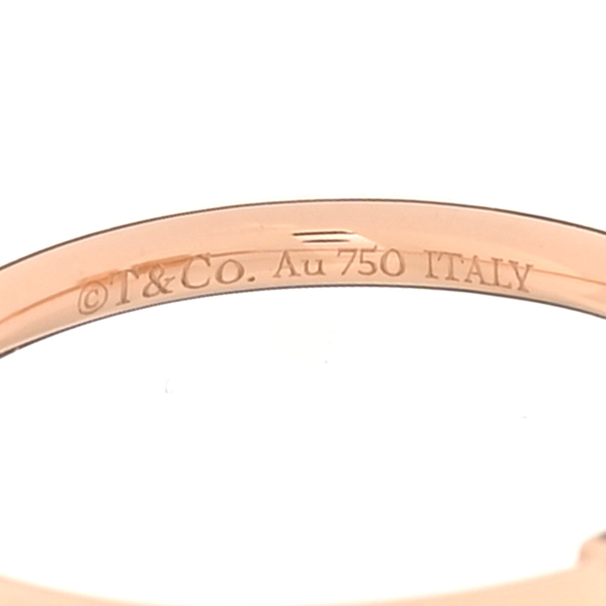 Tiffany 18K Rose Gold Diamond Mother of Pearl T Wire Ring 57 8