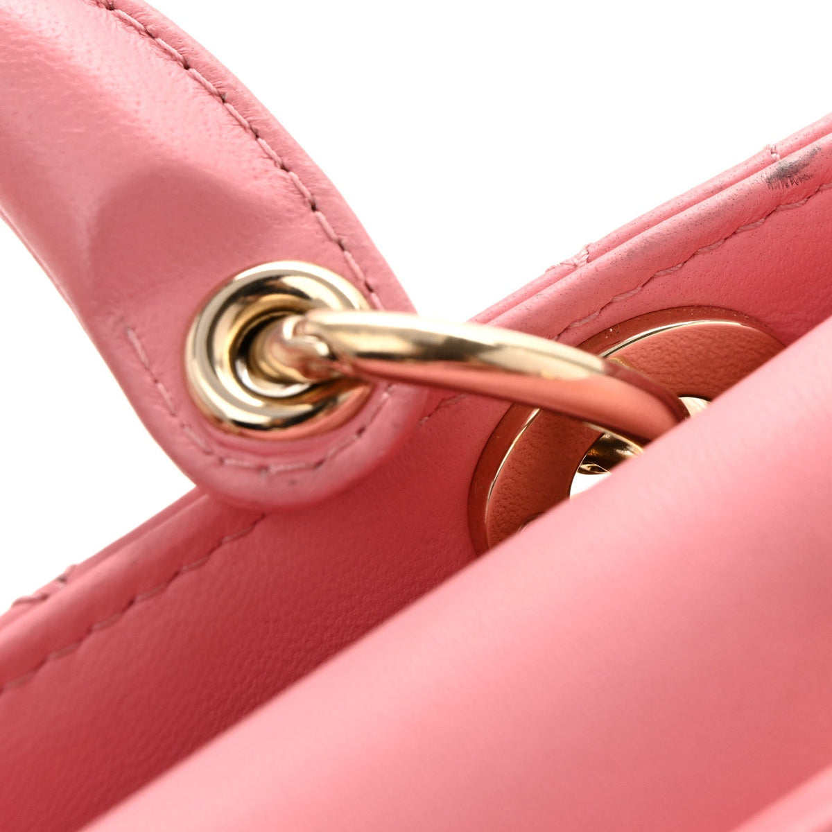 Christian Dior Lambskin Cannage Micro Lady D-Joy Pink