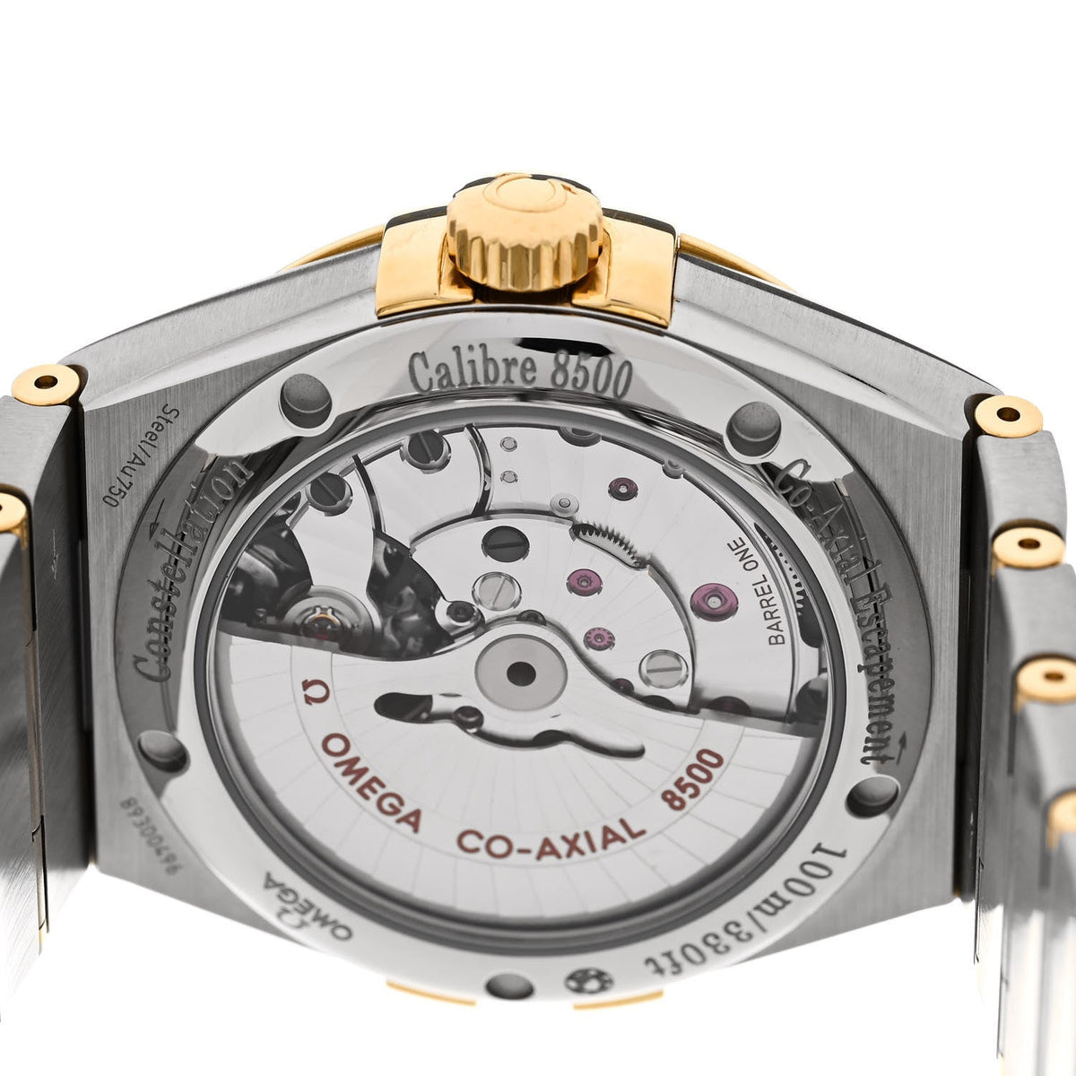 Omega Stainless Steel 18K Yellow Gold Diamond 38mm Constellation Co-Axial Watch Champagne 123.20.38.21.58.001