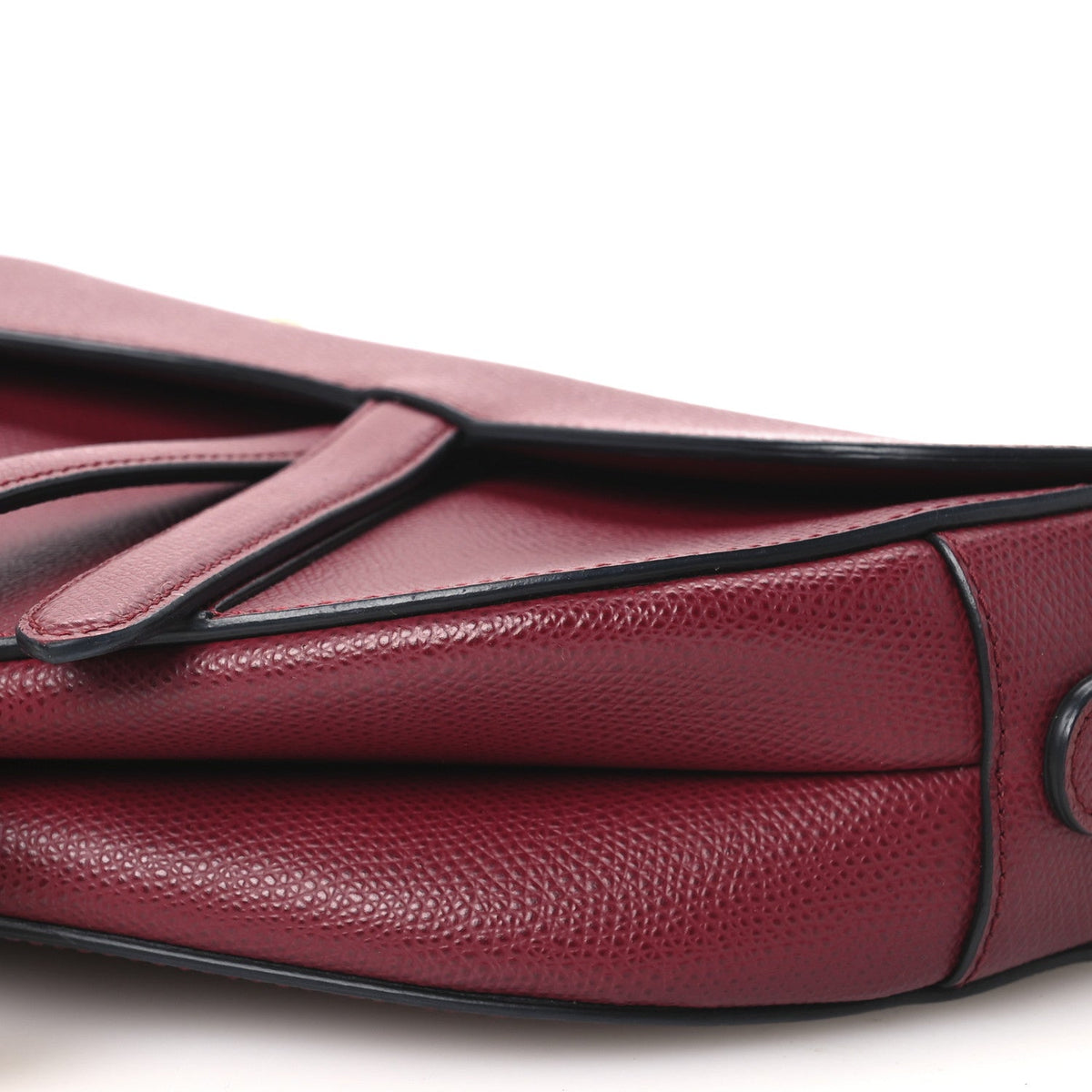 Christian Dior Grained Calfskin Saddle Bag Red