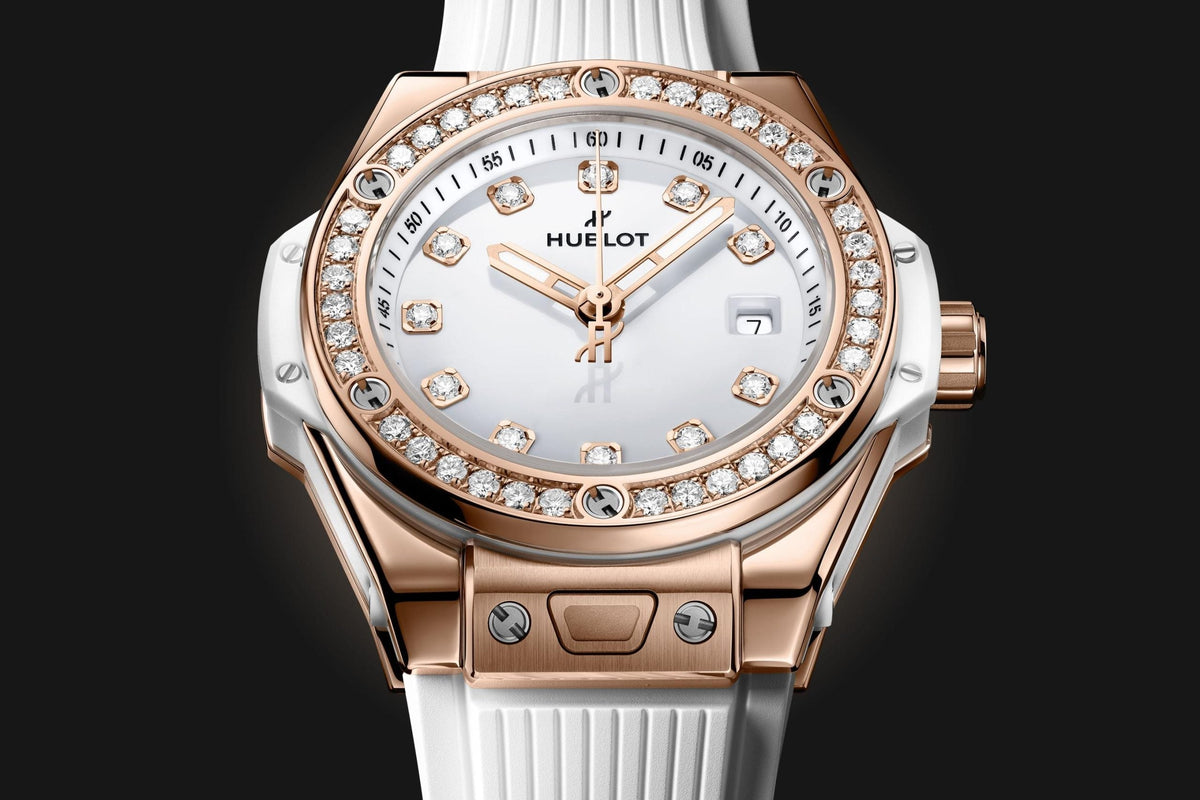 HB Big Bang ONE CLICK KING GOLD WHITE DIAMONDS Ref# 485.OE.2210.RW\\.1204
