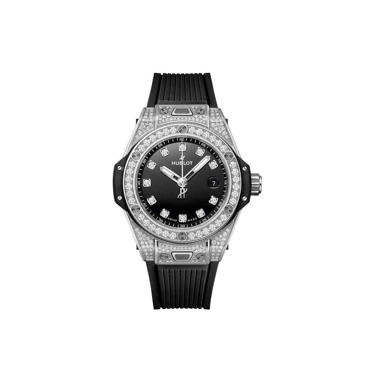 HB Big Bang ONE CLICK STEEL PAVÉ Ref# 485.SX.1270.RX.1604
