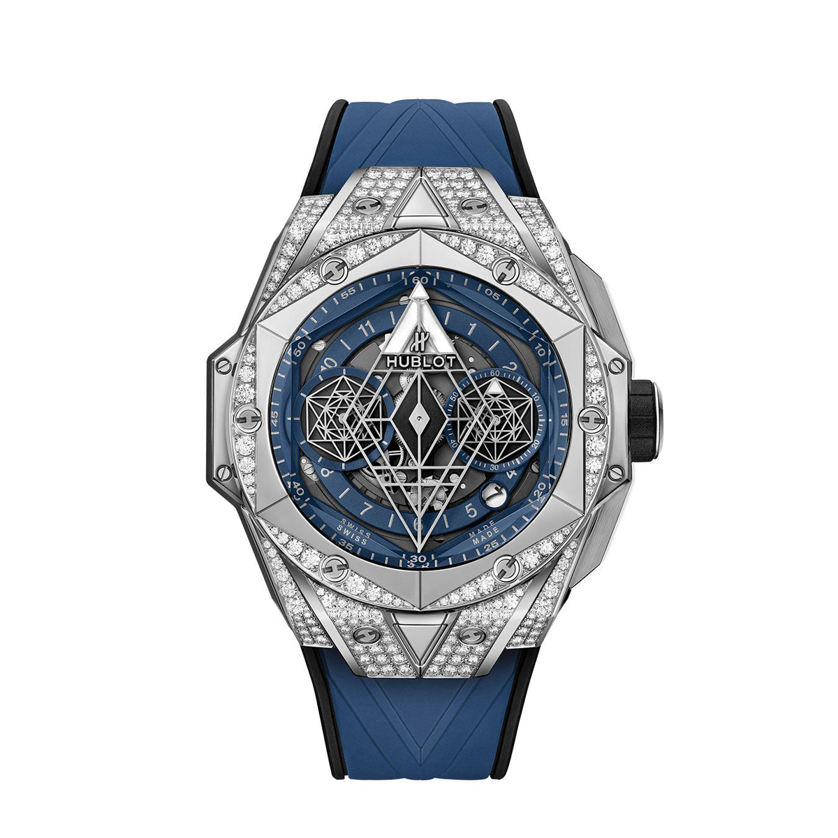 HB Big Bang SANG BLEU II TITANIUM BLUE PAVÉ Ref# 418.NX.5107.RX.1604.MXM20