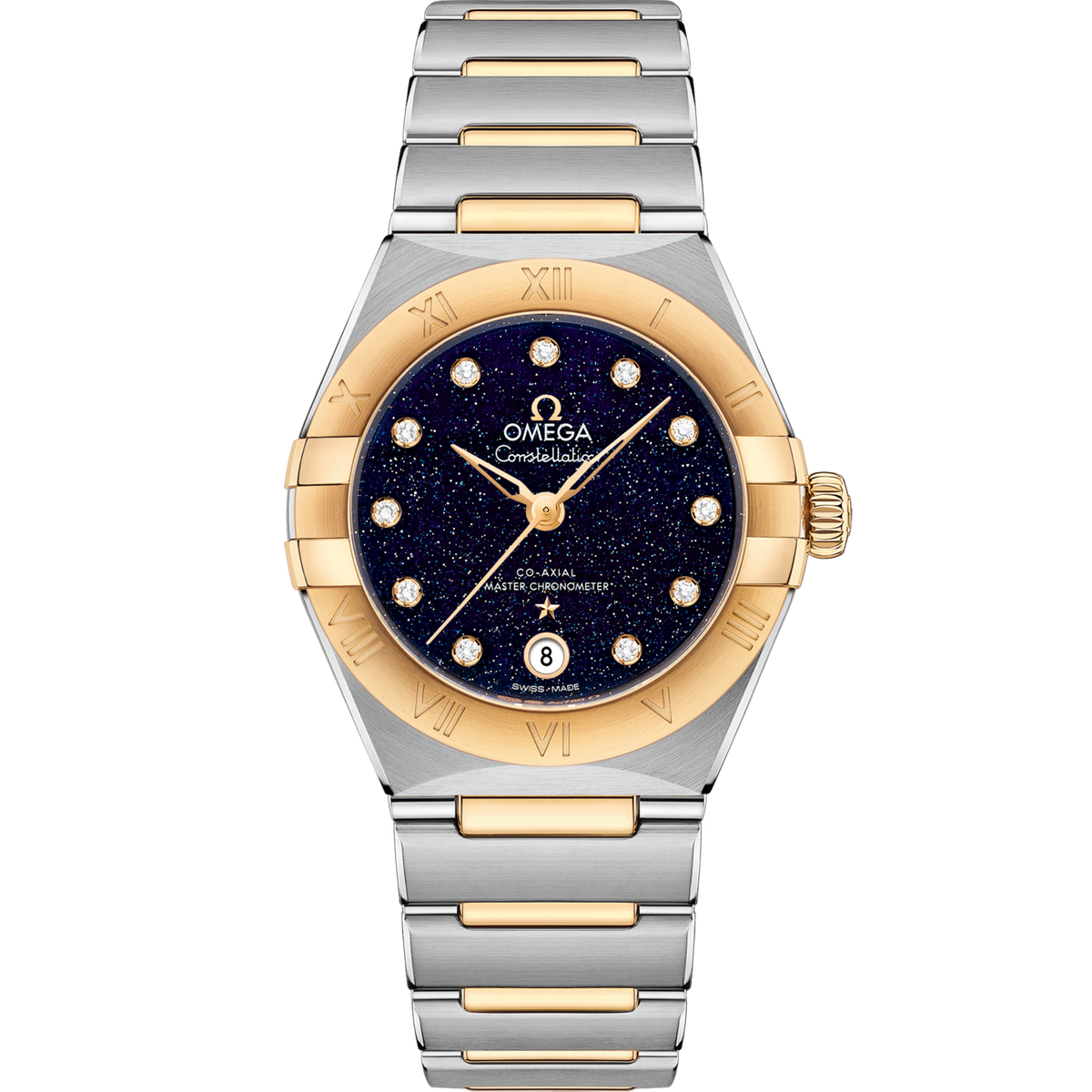 Omega Constellation 29 mm Steel Yellow Gold Blue Dial Bracelet 131.20.29.20.53.001
