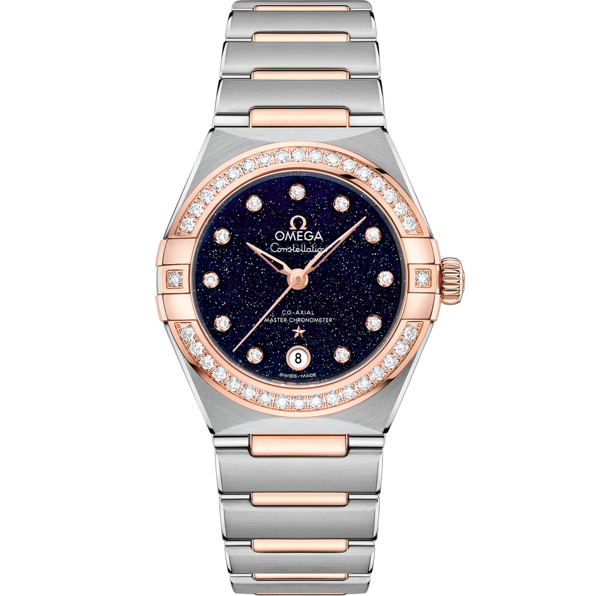 Omega Constellation 29 mm Steel Sedna Gold Blue Dial Bracelet 131.25.29.20.53.002
