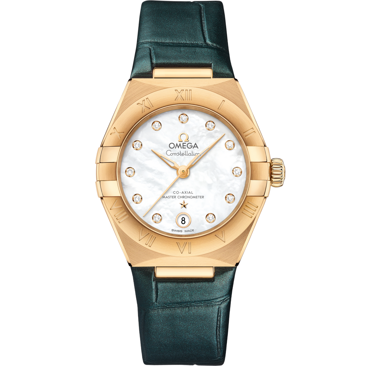 Omega Constellation 29 mm 18k Yellow Gold White Dial Strap 131.53.29.20.55.001