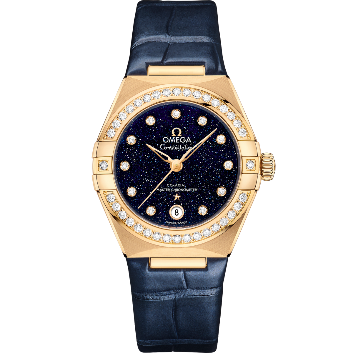 Omega Constellation 29 mm Yellow Gold Blue Dial Strap 131.58.29.20.53.001
