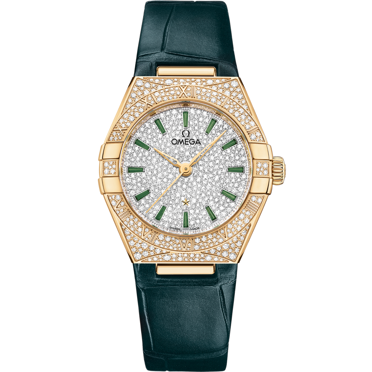 Omega Constellation 29 mm 18k Yellow Gold White Dial Strap 131.58.29.20.99.002