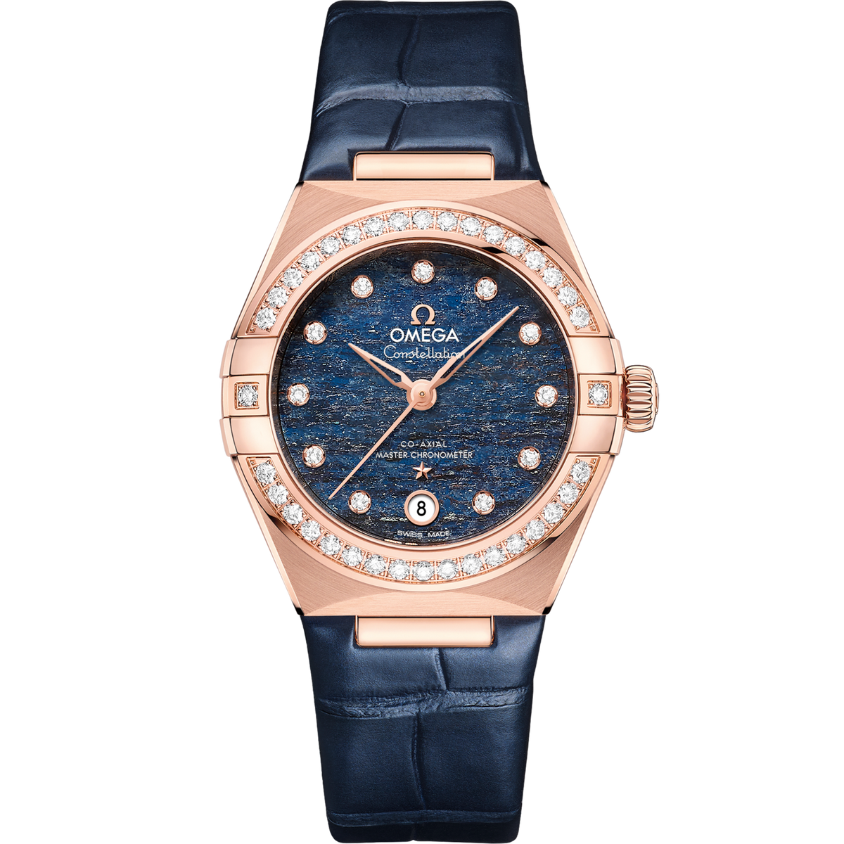 Omega Constellation 29 mm Sedna Gold Blue Dial Strap 131.58.29.20.99.006
