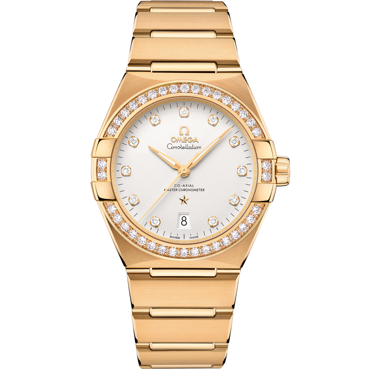Omega Constellation 39 mm Yellow Gold Silver Dial Bracelet 131.55.39.20.52.002