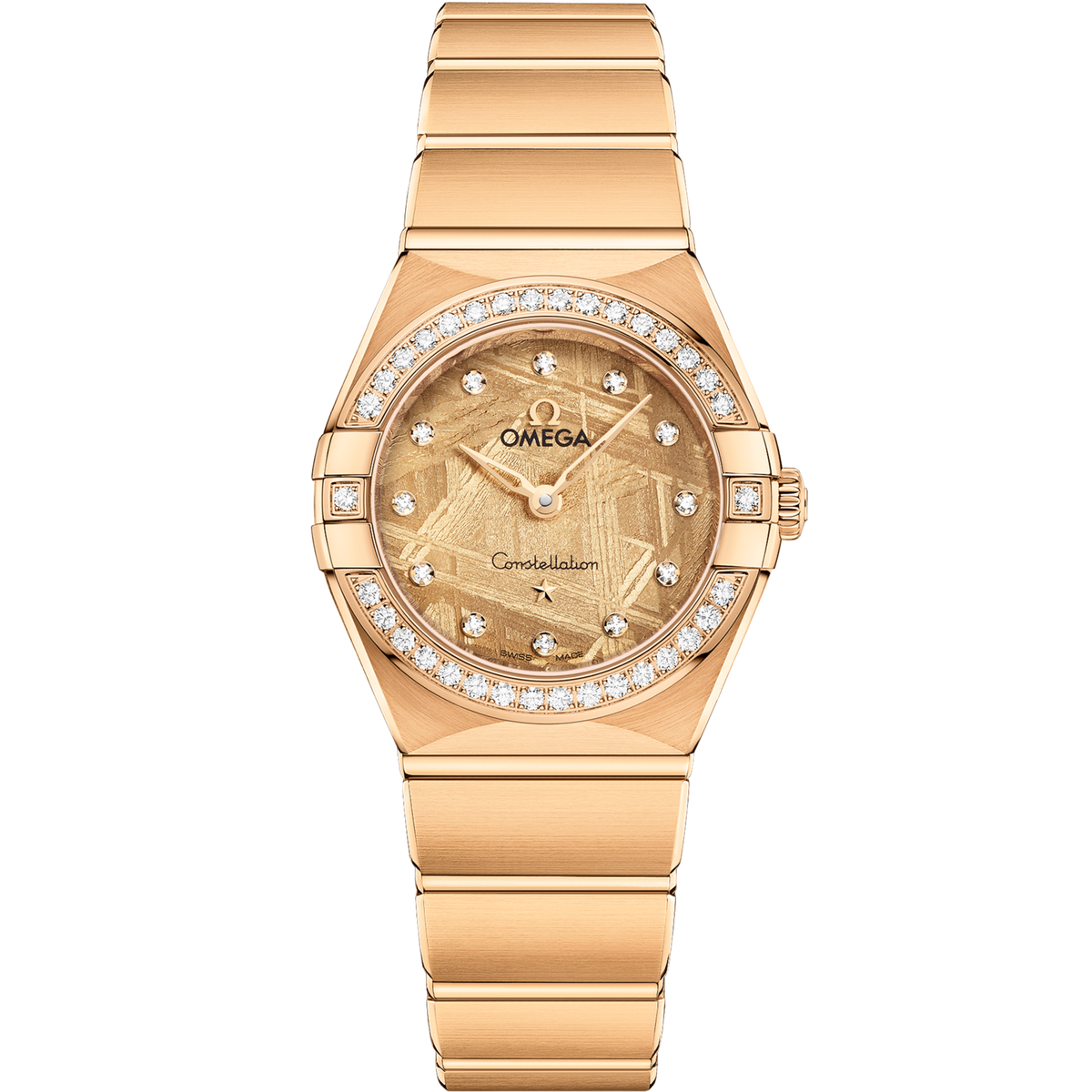 Omega Constellation 25 mm 18k Yellow Gold Yellow Dial Bracelet 131.55.25.60.99.003