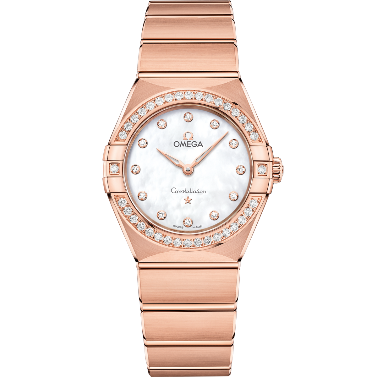Omega Constellation 28 mm Sedna Gold White Dial Bracelet 131.55.28.60.55.001