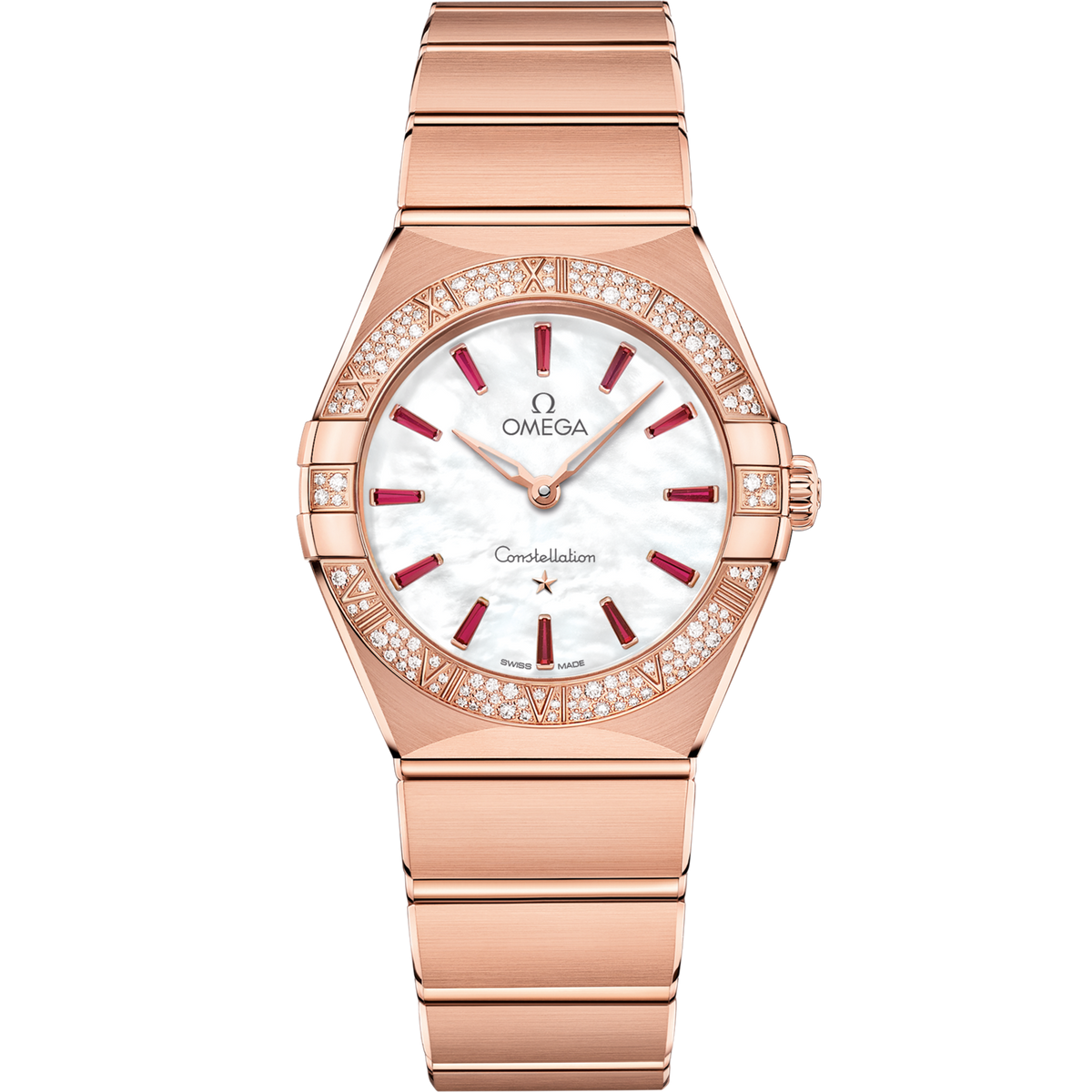 Omega Constellation 28 mm Sedna Gold White Dial Bracelet 131.55.28.60.55.004