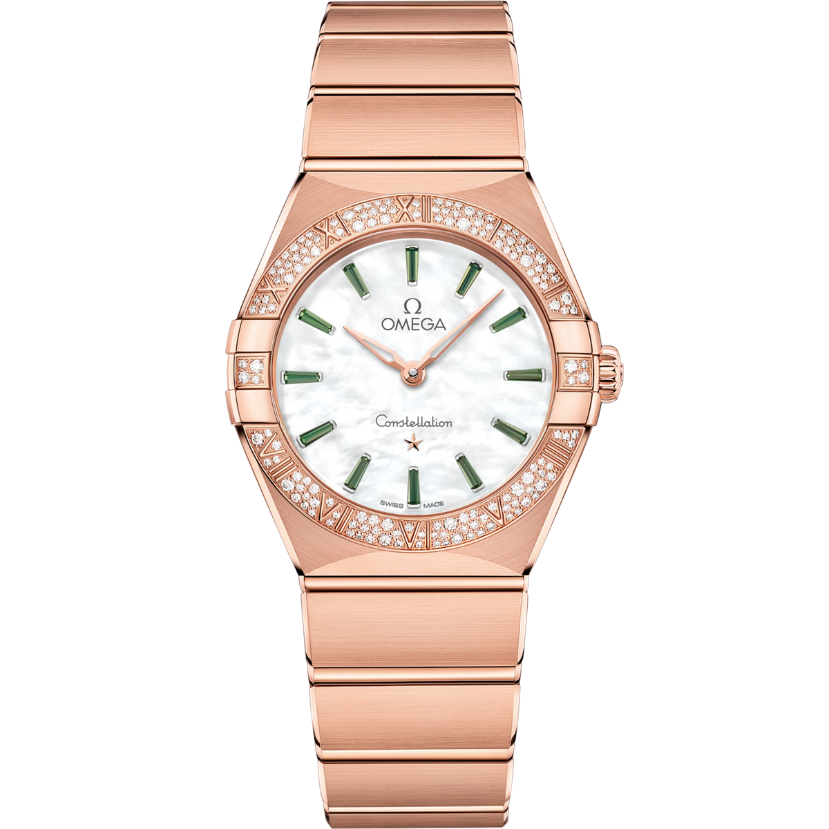 Omega Constellation 28 mm Sedna Gold White Dial Bracelet 131.55.28.60.55.005