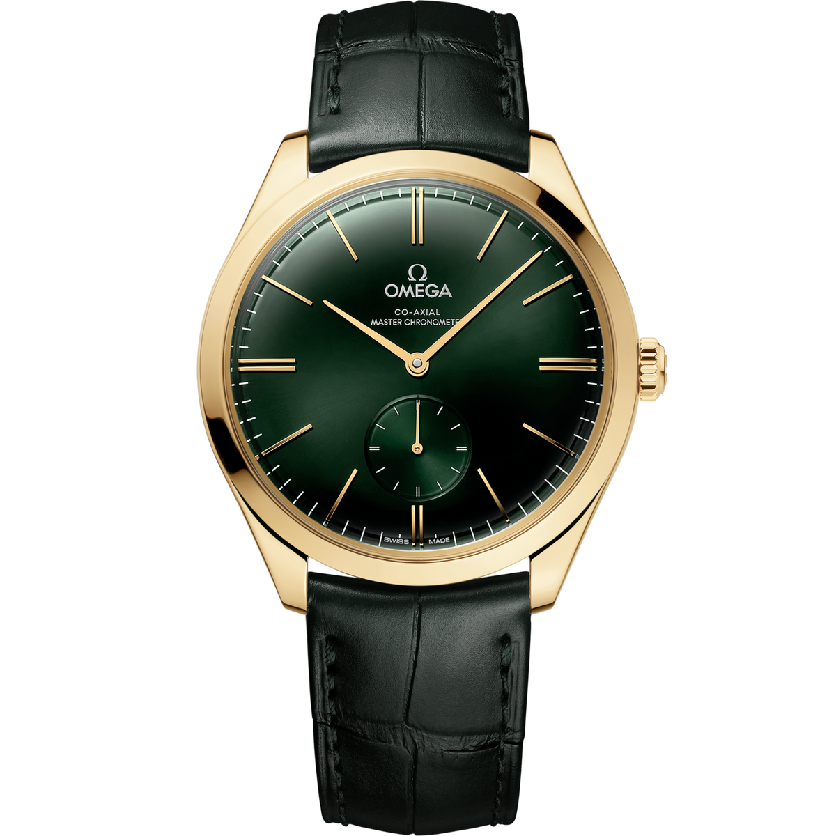 Omega De Ville Trésor 40 mm Yellow Gold Green Dial Strap 435.53.40.21.10.001