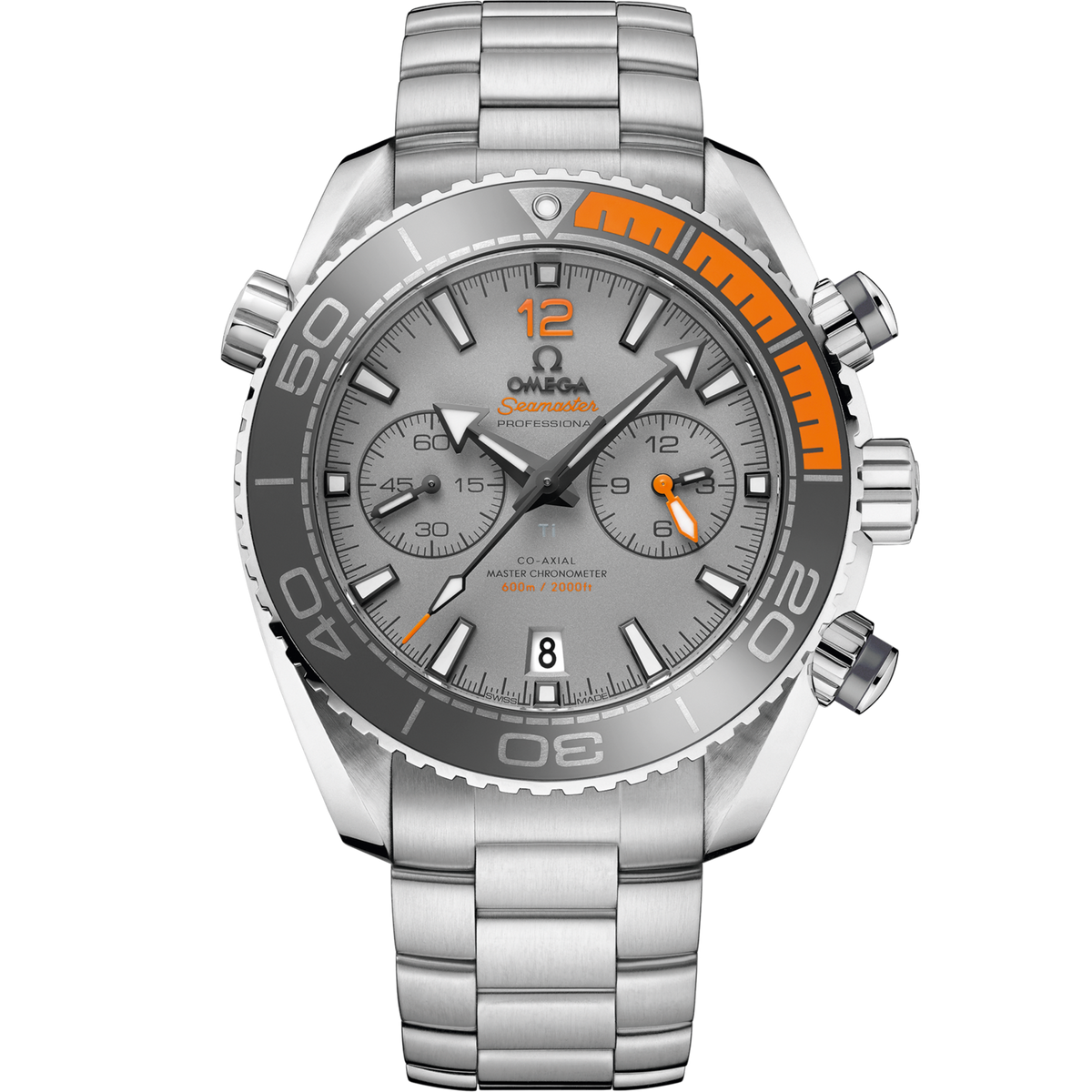 Omega Seamaster Planet Ocean 600M 45.5 mm Titanium Grey Dial Bracelet 215.90.46.51.99.001