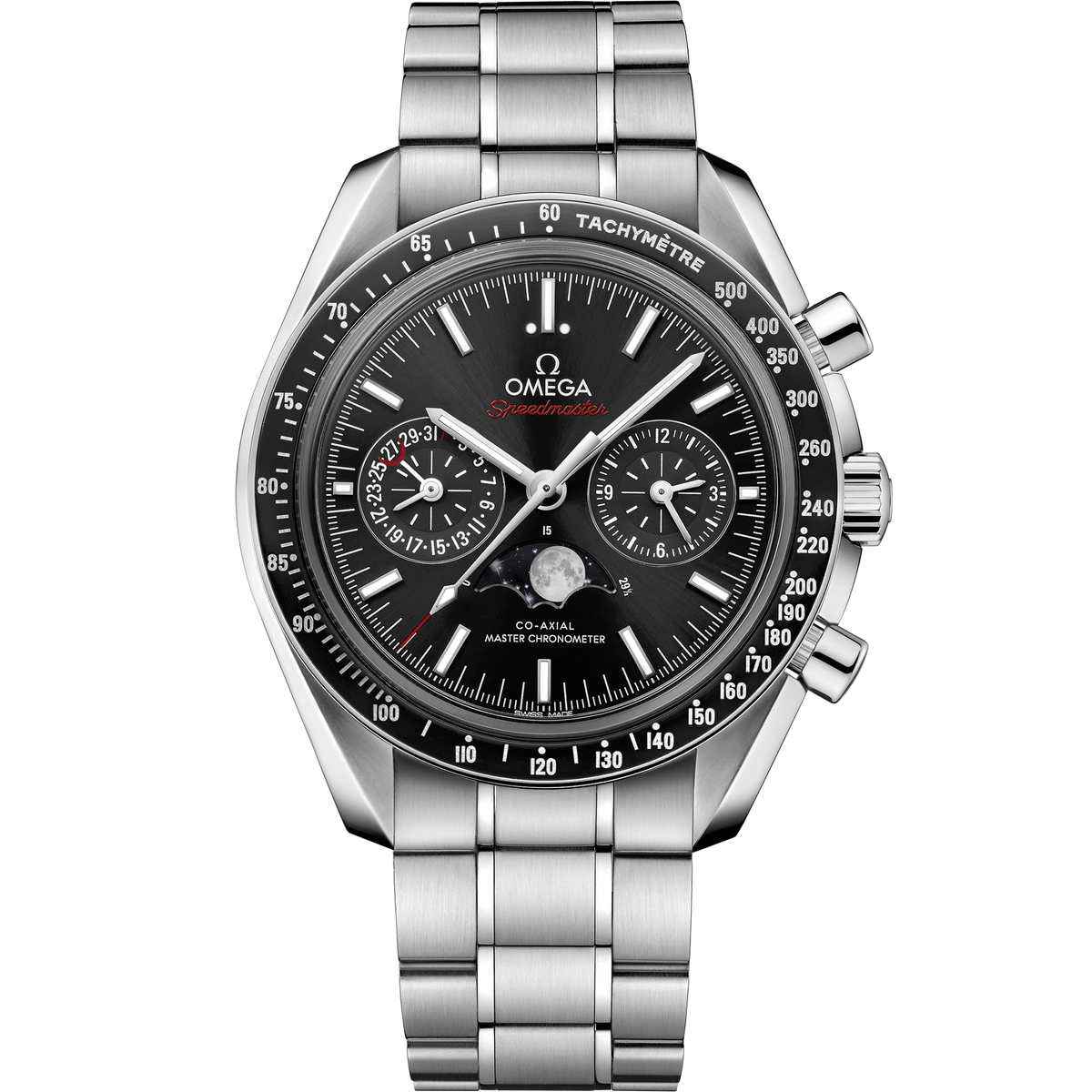 Omega Speedmaster Moonphase 44.25 mm Stainless Steel Black Dial Bracelet 304.30.44.52.01.001