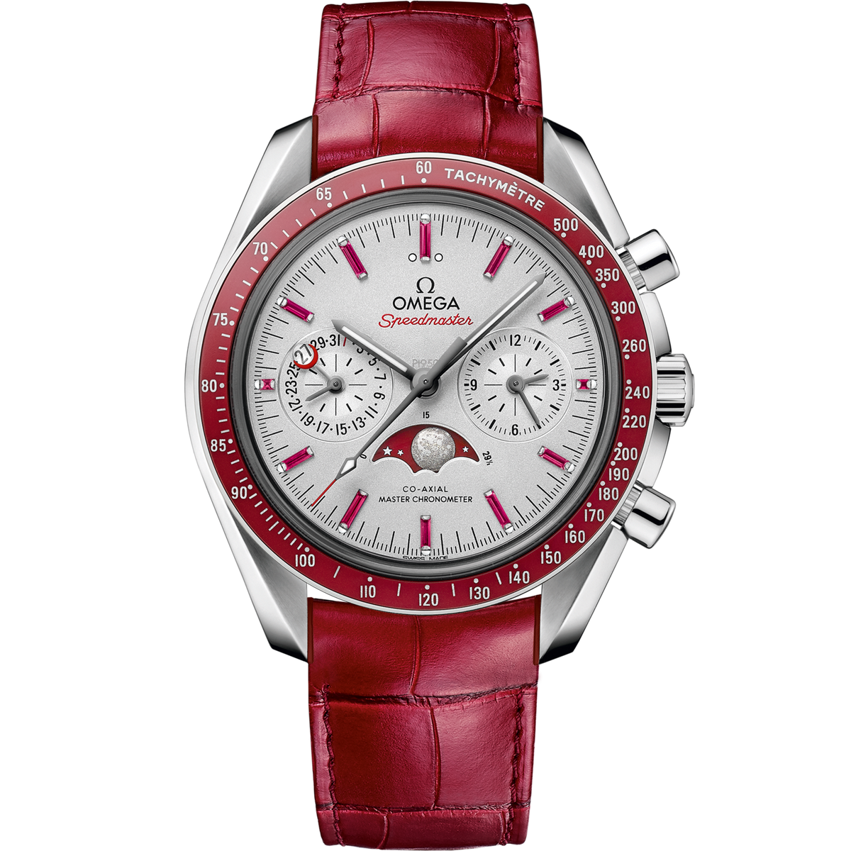 Omega Speedmaster Moonphase 44.25 mm Platinum Grey Dial Strap 304.93.44.52.99.002