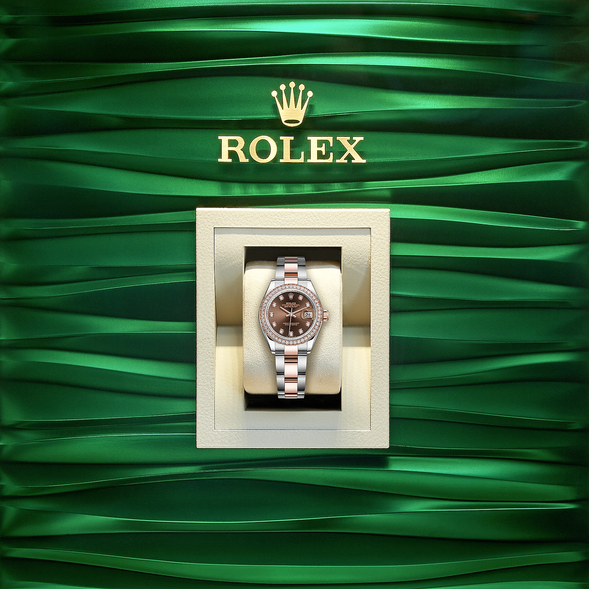 Lady-Datejust 28, Oystersteel and 18k Everose Gold, Ref# 279381RBR-0012