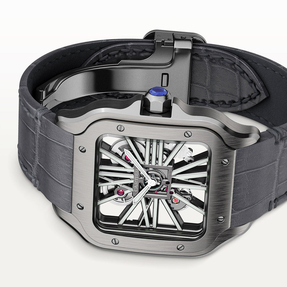 Santos de CT Large Skeleton Black ADLC Men’s Watch
